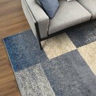 Tapete São Carlos Supreme Quadros 2,00x2,90m Azul-bege-cinza