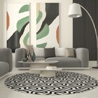 Tapete Saturs Bacher Preto - 140 Cm Redondo