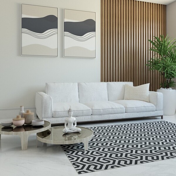 Tapete Saturs Bacher Preto - 140 X 400 Cm