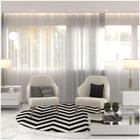 Tapete Saturs Chevron Redondo Preto 140cm