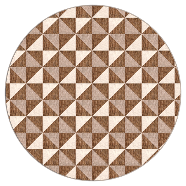 Tapete Saturs Ladrilho Redondo Marrom 200 Cm Tapete Para Sala