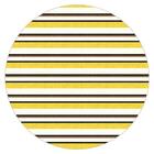 Tapete Saturs Listrado Redondo Amarelo 140cm