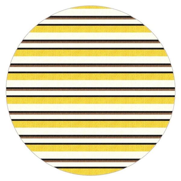 Tapete Saturs Listrado Redondo Amarelo 140cm