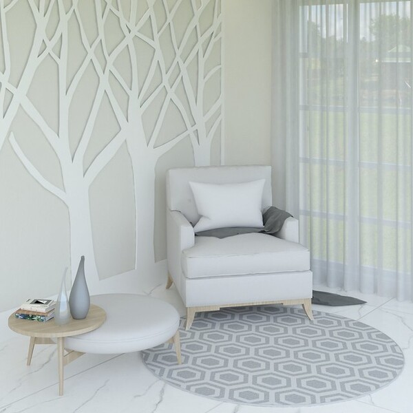 Tapete Saturs Lumat Cinza - 140 Cm Redondo