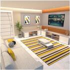 Tapete Saturs Moderno Listrado Amarelo 140 X 200cm