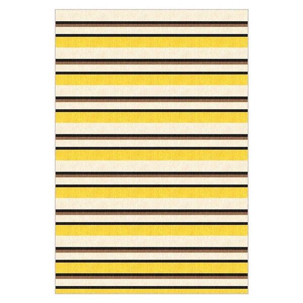 Tapete Saturs Moderno Listrado Amarelo 140 X 400cm