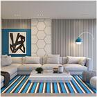 Tapete Saturs Moderno Listrado Azul 60 X 200cm