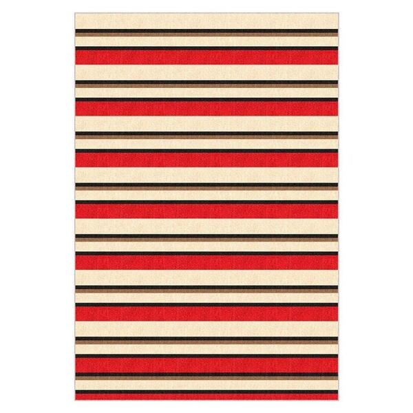 Tapete Saturs Moderno Listrado Vermelho 100 X 140cm