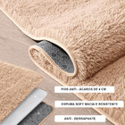 Tapete Saturs Shaggy Pelo Alto Bege - 50 X 100cm