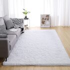 Tapete Saturs Shaggy Pelo Alto Branco  - 200 X 240 Cm Tapete