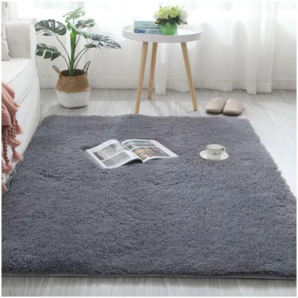 Tapete Saturs Shaggy Pelo Alto Cinza - 120 X 200cm