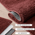 Tapete Saturs Shaggy Pelo Alto Marrom - 100 X 120cm