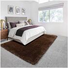 Tapete Saturs Shaggy Pelo Alto Marrom - 100 X 120cm