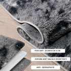 Tapete Saturs Shaggy Pelo Alto Mesclado Cinza - 100 X 120cm