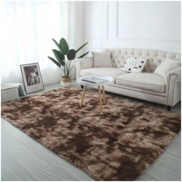 Tapete Saturs Shaggy Pelo Alto Mesclado Marrom - 120 X 200cm