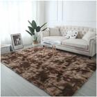 Tapete Saturs Shaggy Pelo Alto Mesclado Marrom - 60 X 180cm