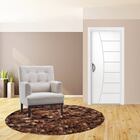 Tapete Saturs Shaggy Pelo Alto Mesclado Marrom Redondo 200 Cm