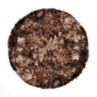 Tapete Saturs Shaggy Pelo Alto Mesclado Marrom Redondo 200 Cm