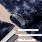 Tapete Saturs Shaggy Pelo Alto Mesclado Preto - 140 X 200cm