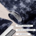 Tapete Saturs Shaggy Pelo Alto Mesclado Preto Redondo 200cm