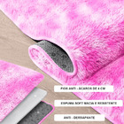 Tapete Saturs Shaggy Pelo Alto Mesclado Rosa Redondo 100cm