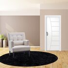 Tapete Saturs Shaggy Pelo Alto Preto Redondo 200 Cm Tapete Pa