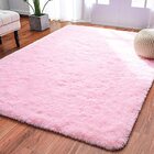 Tapete Saturs Shaggy Pelo Alto Rosa Bebe - 50 X 100 Cm Tapete