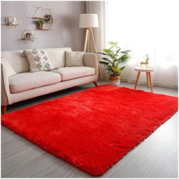 Tapete Saturs Shaggy Pelo Alto Vermelho - 60 X 180cm