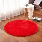 Tapete Saturs Shaggy Pelo Alto Vermelho Redondo 140cm