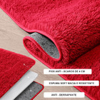 Tapete Saturs Shaggy Pelo Alto Vermelho Redondo 200cm