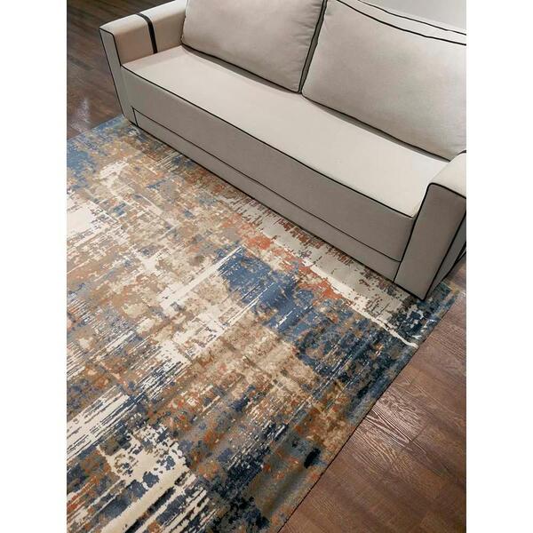 Tapete Sena 05 Bege-marrom-azul 0,50x0,80m - Edantex