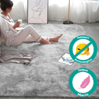 Tapete Shaggy  Quarto E Sala  Felpudo 200x240cm Cinza Casen