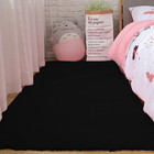 Tapete Shaggy Quarto E Sala  Felpudo 140x100cm Preto Casu