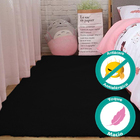 Tapete Shaggy Quarto E Sala  Felpudo 140x100cm Preto Casu