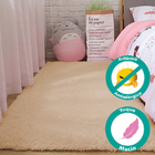 Tapete Shaggy Quarto E Sala Felpudo 140x100cm Bege Casen