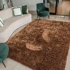 Tapete Shaggy Quarto E Sala Pêlo Alto Casen Caramelo