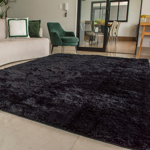 Tapete shaggy preto clearance
