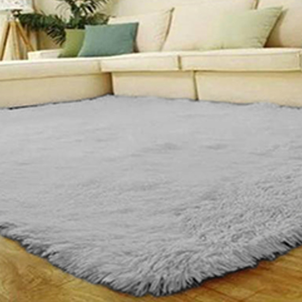 Tapete Shaggy Sala E Quarto  Felpudo 140x100cm Cinza Casu