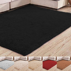 Tapete Shaggy Sala E Quarto Felpudo 140x100cm Preto Casen