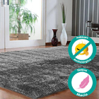 Tapete Shaggy Sala/quarto  Felpudo 200x140cm Cinza Casu