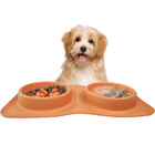 Tapete Silicone Pote Duplo Comedouro Bebedouro Pet Cachorro G