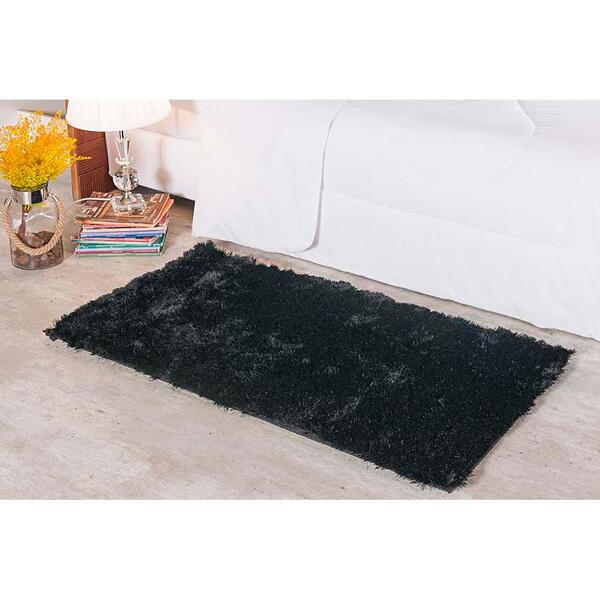 Tapete Silk Shaggy Preto 0,60x1,10m - Niazitex