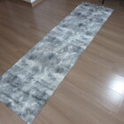 Tapete Sintetico Importado 0,60x2,00m Cinza E Branco Formato