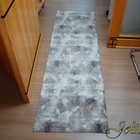 Tapete Sintetico Importado 0,60x2,00m Cinza E Branco Formato