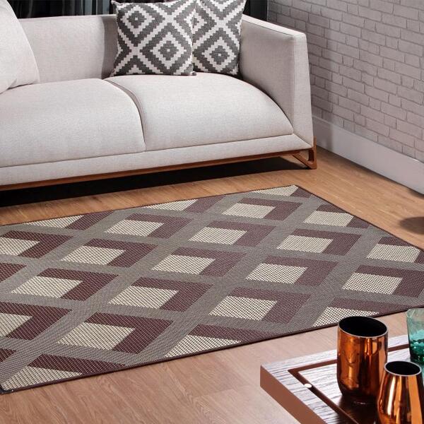 Tapete Sisal 1 33 X 1 90 Losango Marrom