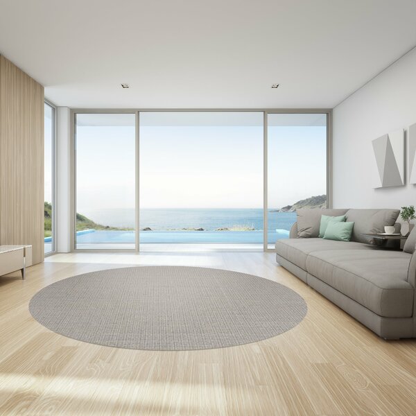 Tapete Sisal Ch Redondo Liso 200cm Apaeb Areia