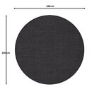 Tapete Sisal Cx Redondo Liso 200cm Apaeb Preto