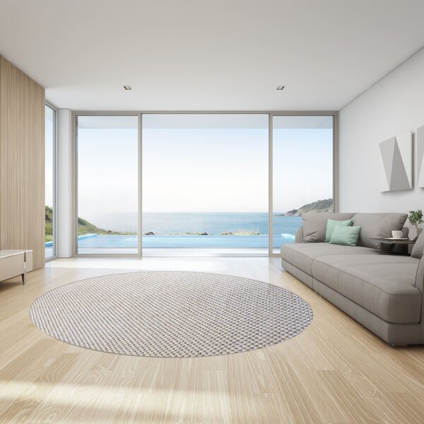 Tapete Sisal Mhd Redondo Liso 150cm Apaeb Areia E Camelo