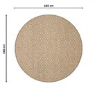Tapete Sisal Mhd Redondo Liso 150cm Apaeb Areia E Camelo