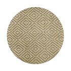 Tapete Sisal Natural para Sala 300cm Redondo Diamante Cor Beg